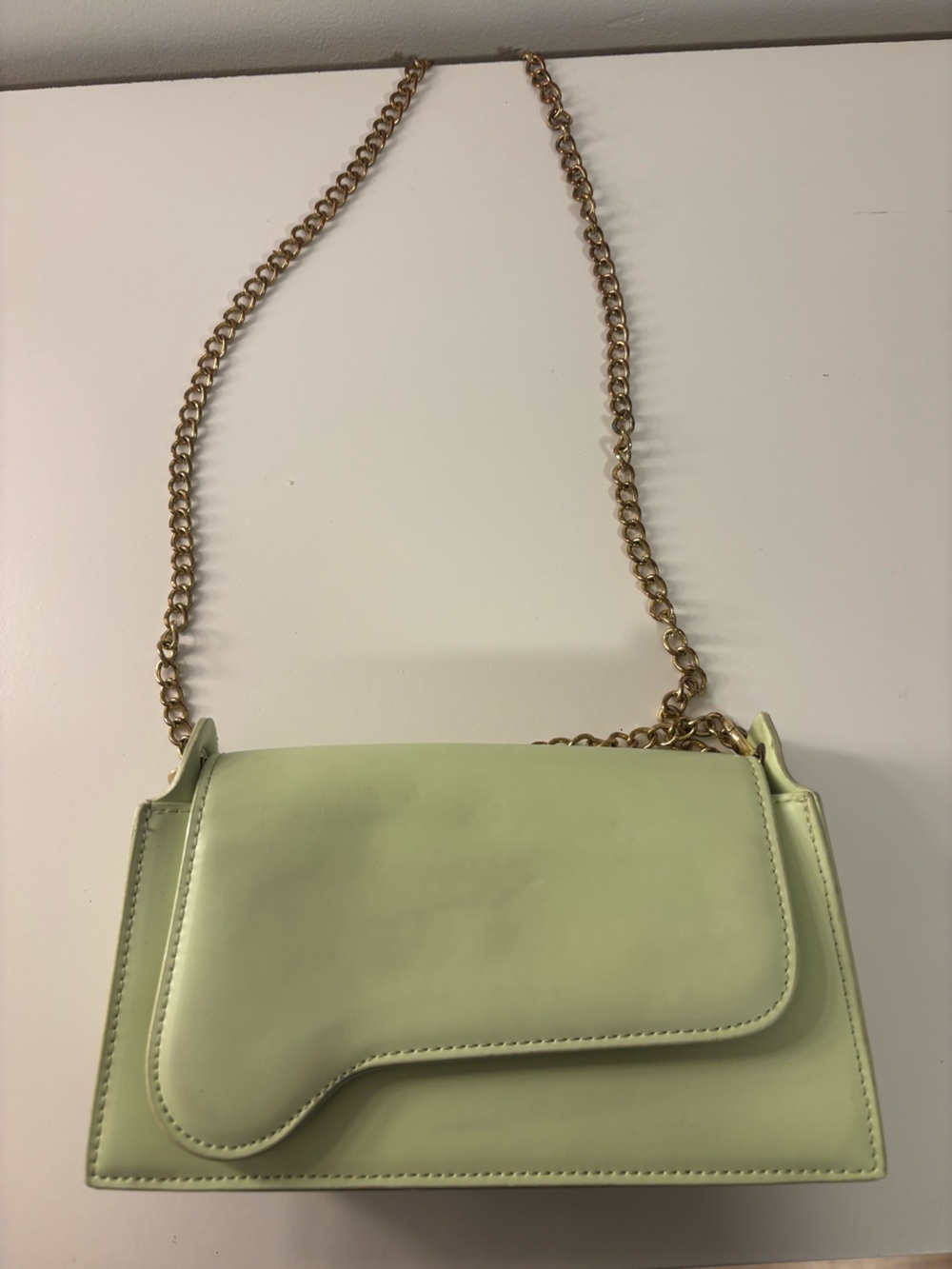 Lime Green Chain Shoulder Bag